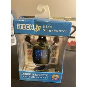 iTech Junior Boys Earbuds & Smartwatch Set - Black